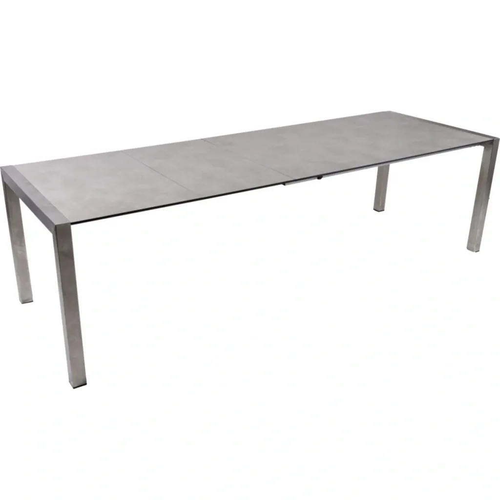 Ausziehtisch SIENNA, Edelstahl 304 / Kunststoff HPL, grau