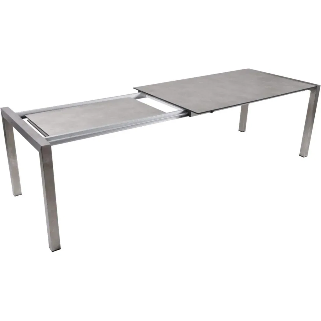 Ausziehtisch SIENNA, Edelstahl 304 / Kunststoff HPL, grau