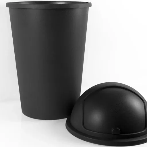 Mülleimer schwarz Kunststoff 50L