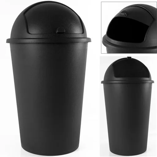 Mülleimer schwarz Kunststoff 50L