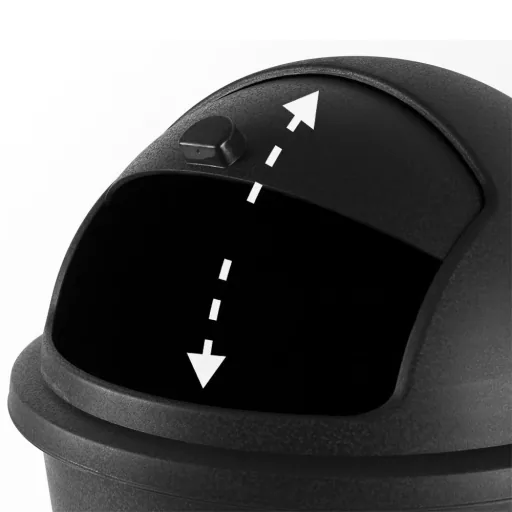 Mülleimer schwarz Kunststoff 50L