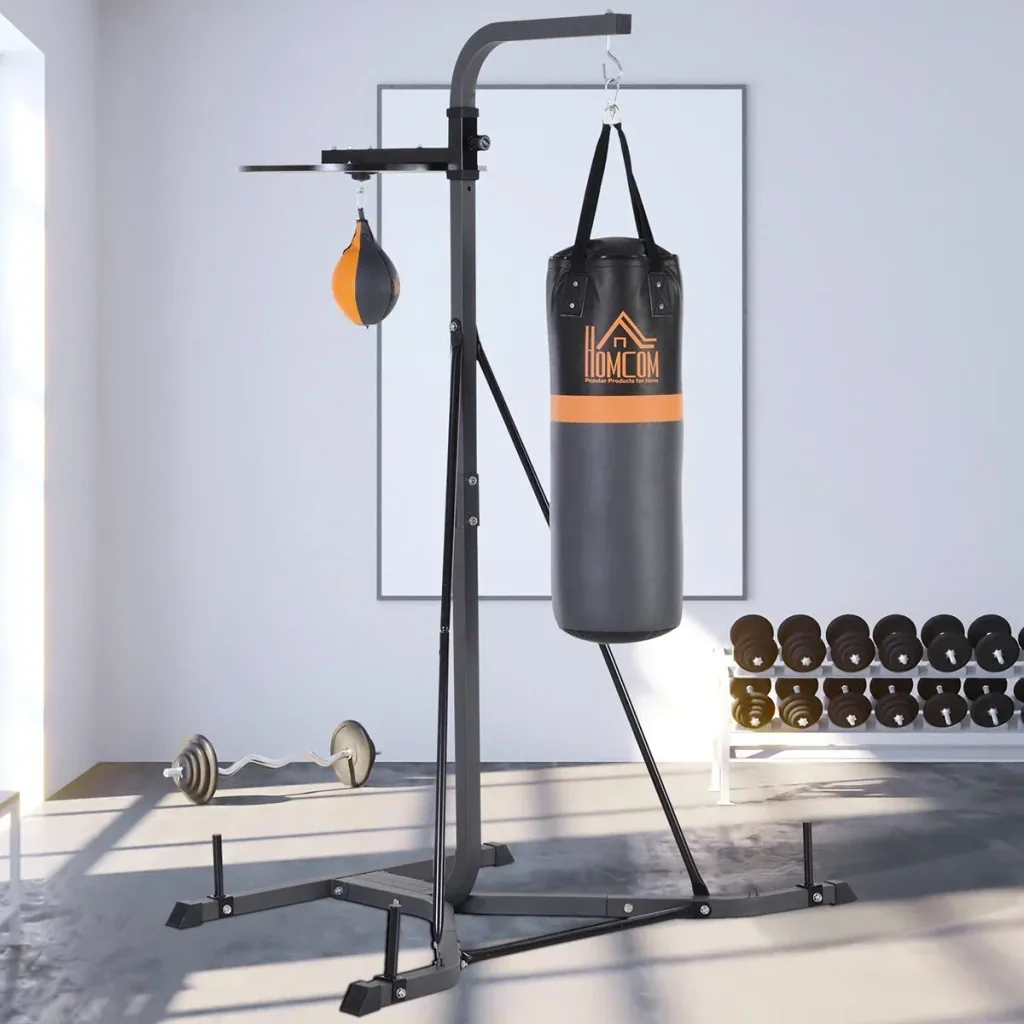 Boxsackständer mit Punchingball schwarz