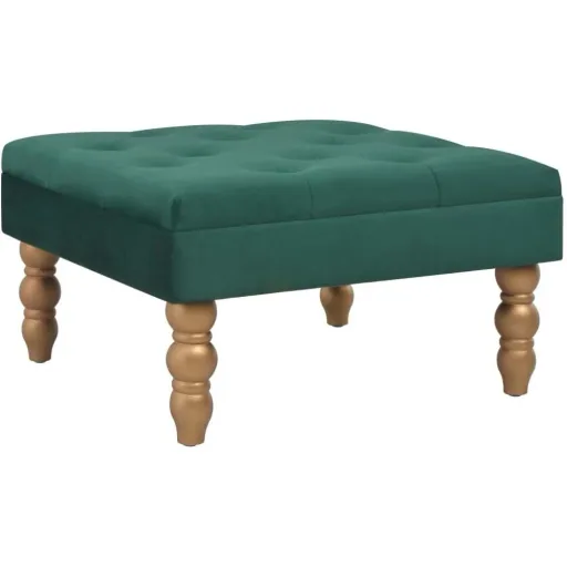 Hocker 60x60x36 cm Samt dunkelgrün