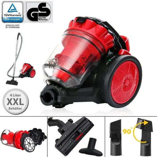 Staubsauger - max. 900 Watt - Eco Power - Multi Zyklon Rot