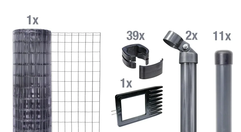Fix-Clip Pro als Zaun-Komplettset, zum Einbetonieren, anthrazit, Höhe 153 cm, Länge 25 m