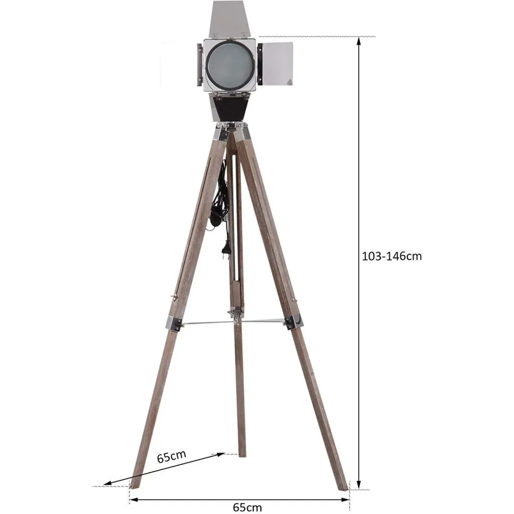Stehlampe Dreibein Stehleuchte höhenverstellbar 103-146cm Urban E14 Silber
