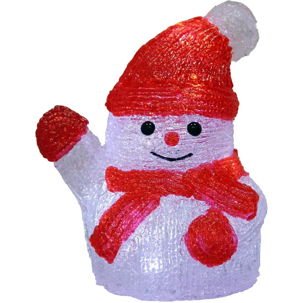Weihnachten Schneemann LED Figur - auf Batterien - 15x11x18-5Cm