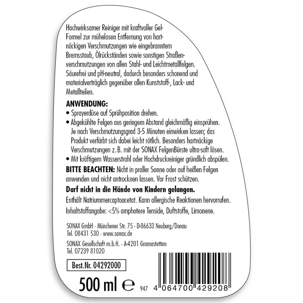 Felgenreiniger Gel 500 ml