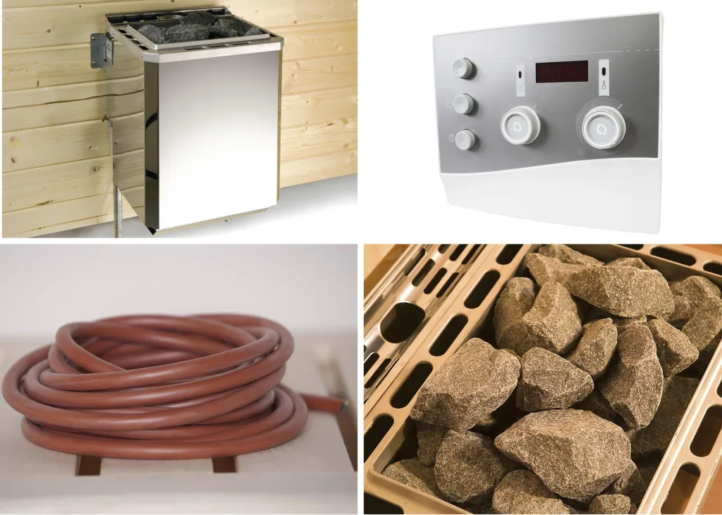 Technikpaket für Saunahaus Serie 533, 9,0 KW BioAktiv Ofen mit Anschlußkabel und Steuergerät