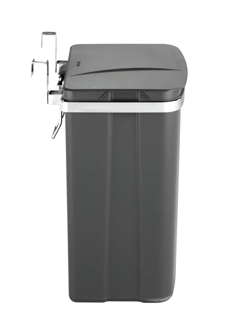 Tür-Abfalleimer, 12 Liter, Grau/ Silberfarben