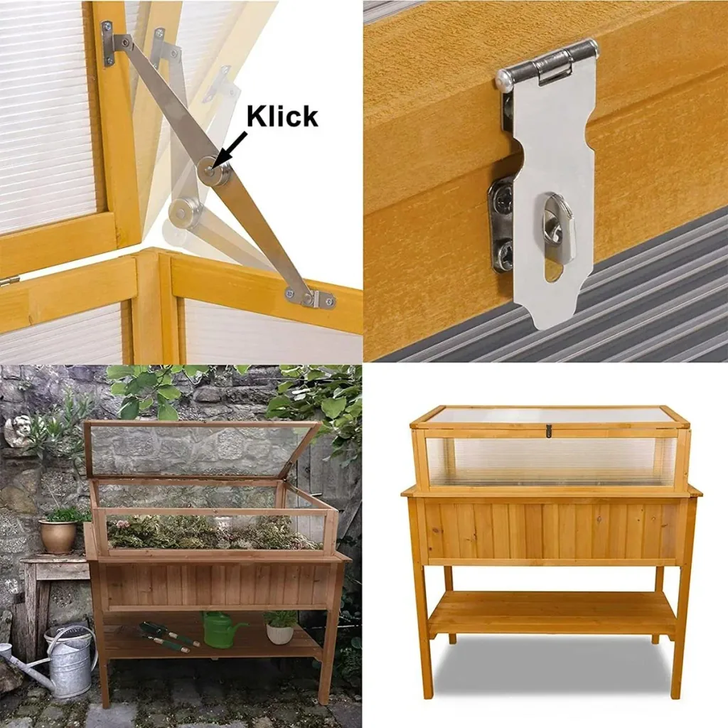 Garten Holz Gewächshaus / Küche Gartentisch auf Beinen - 113x57x90cm