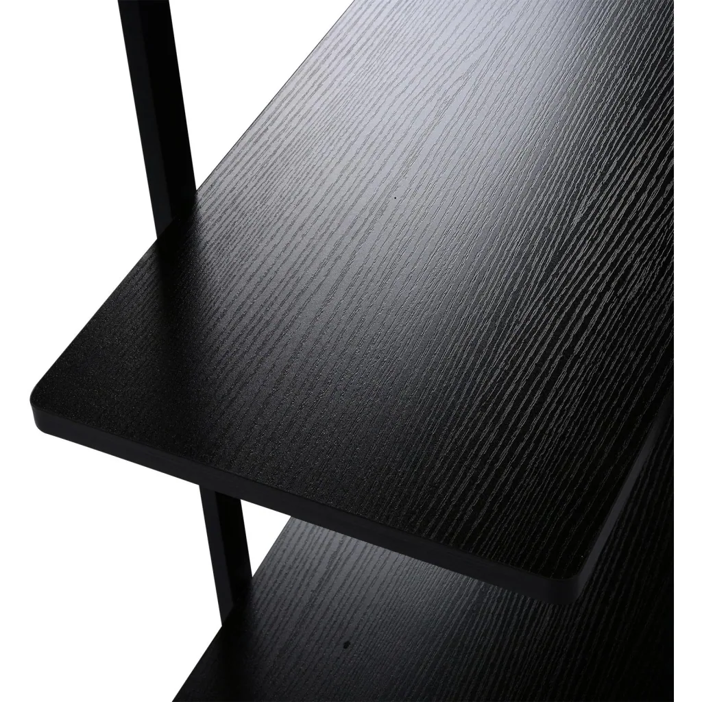 Standregal Aktenregal Bücherregal Holzregal Lagerregal 4 x Fach Schwarz 105 x 33,8 x 138 cm