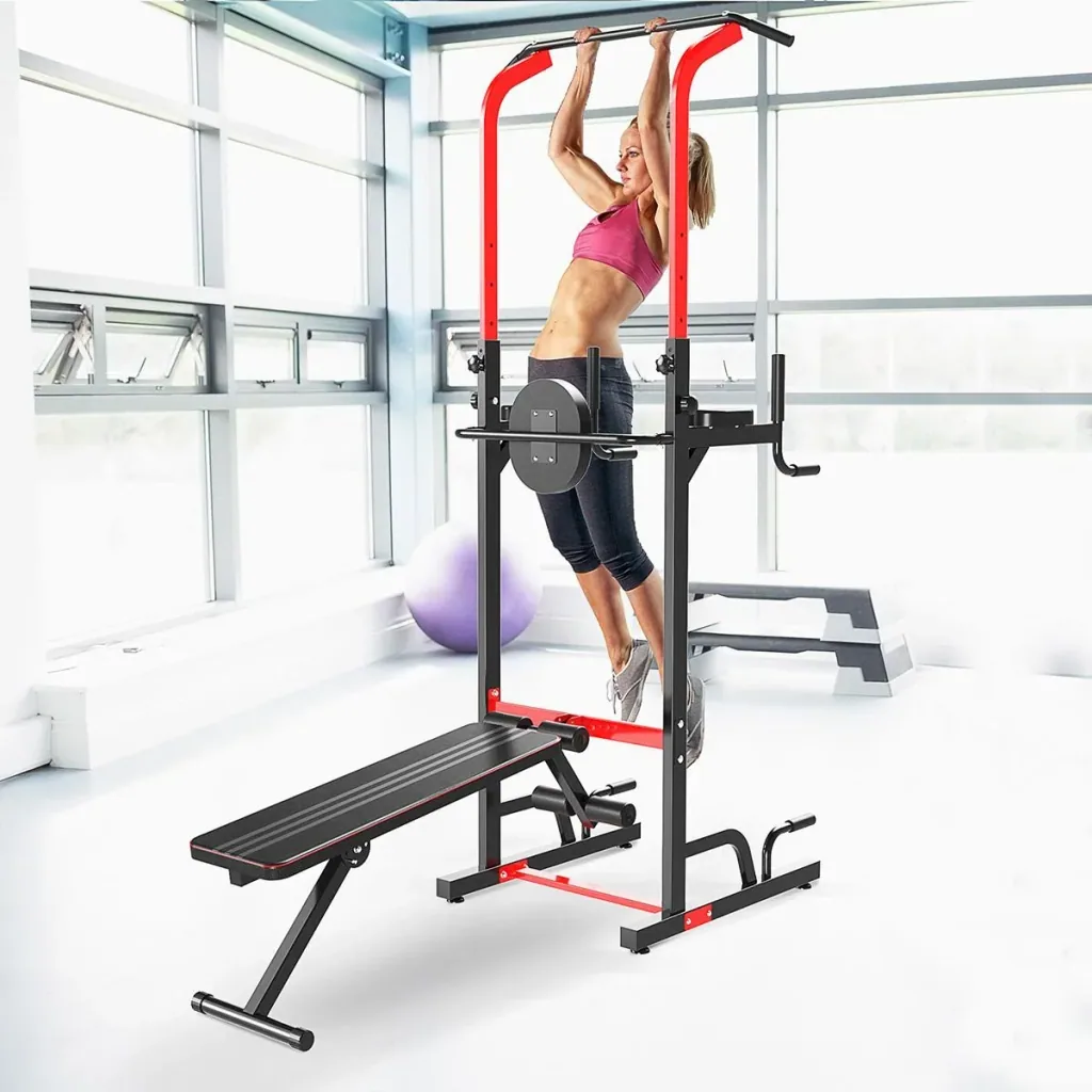 Power Tower Dip Station Büro Fitnesscenter multifunktionale Kraftstation höhenverstellbar täglich Training klappbar Rück