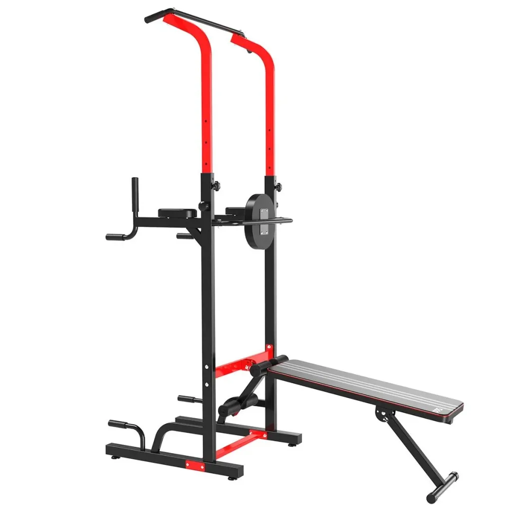 Power Tower Dip Station Büro Fitnesscenter multifunktionale Kraftstation höhenverstellbar täglich Training klappbar Rück