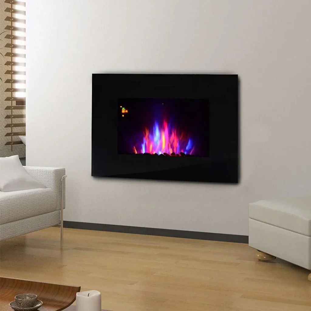 Kaminofen LED Elektrokamin Wandkamin Elektronisch mit Flammeneffekt Fernbedienung 90x9