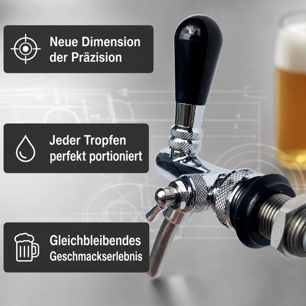 Zapfhahn, Kompensatorhahn, Bierzapfhahn - mit John Guest-Anschluß