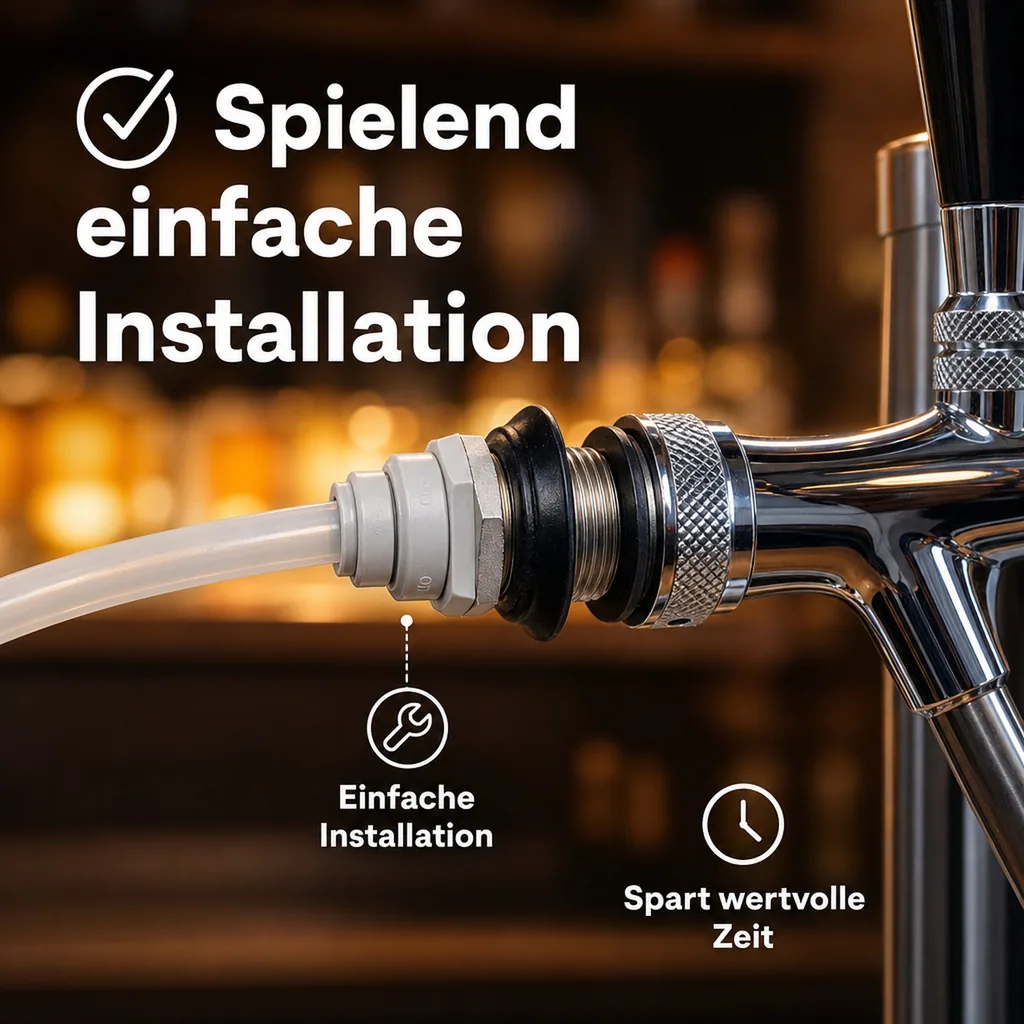 Zapfhahn, Kompensatorhahn, Bierzapfhahn - mit John Guest-Anschluß