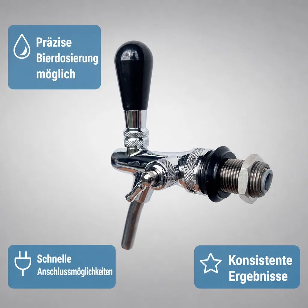 Zapfhahn, Kompensatorhahn, Bierzapfhahn - mit John Guest-Anschluß