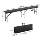 Bierbänke / Klappbank 2er-Set - schwarz- 180cm