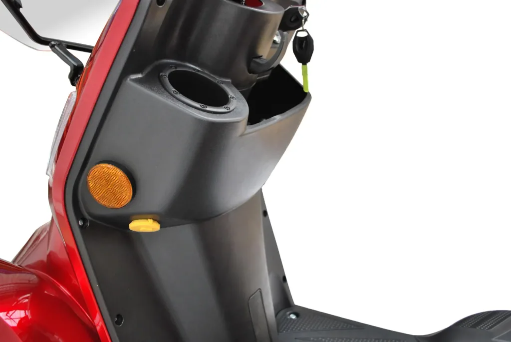 E-Scooter rot - 4 Räder - 25 km/h - mit Dach - Seniorenmobil