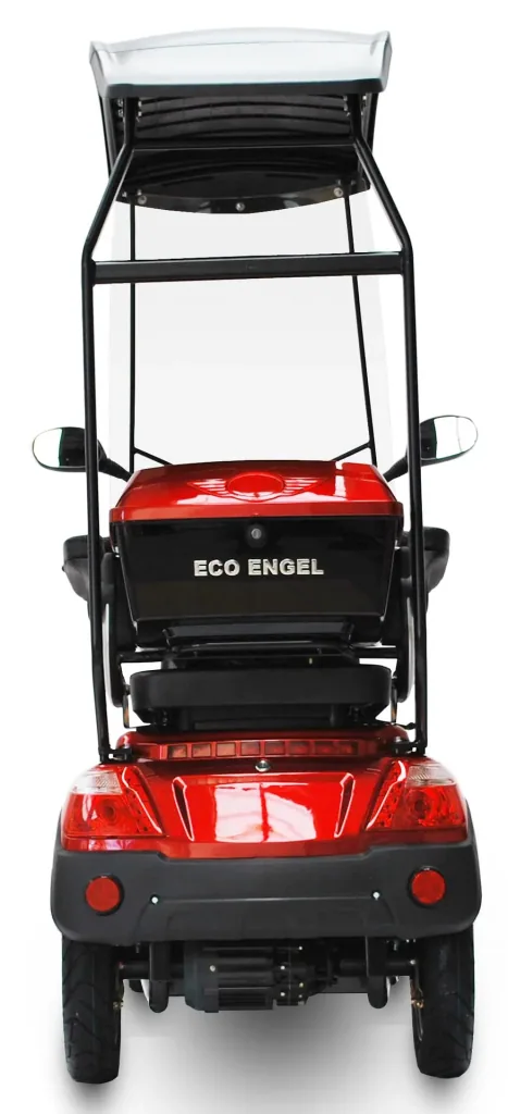 E-Scooter rot - 4 Räder - 25 km/h - mit Dach - Seniorenmobil