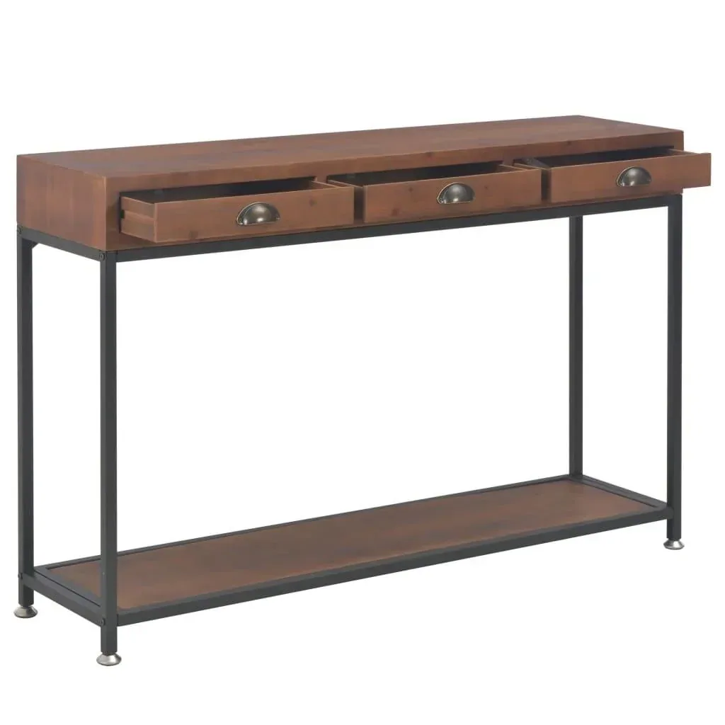 Wandtisch mit 3 Schubladen 120x30x76 cm Kiefer massiv