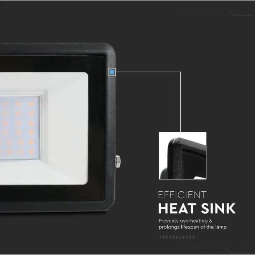 VT-138 LED-Flutlicht - 30W - 2340 Lm - 3000K - Schwarz