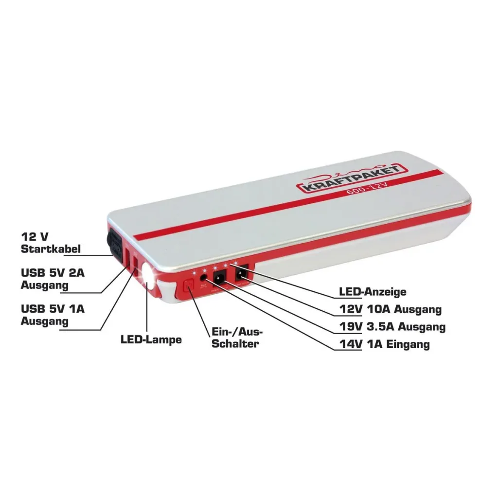 Starthilfe 12 Volt 18.000 mAh 600 A