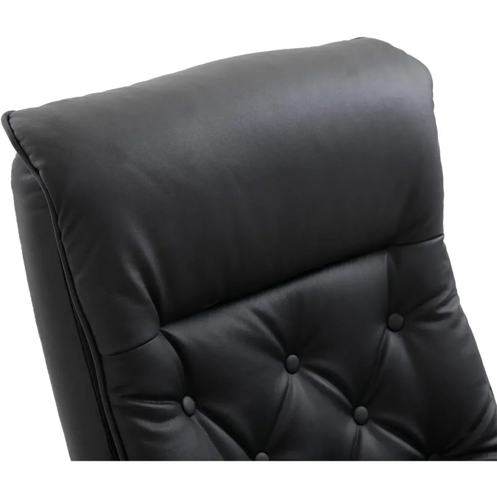 Chesterfield Sessel mit Hocker schwarz