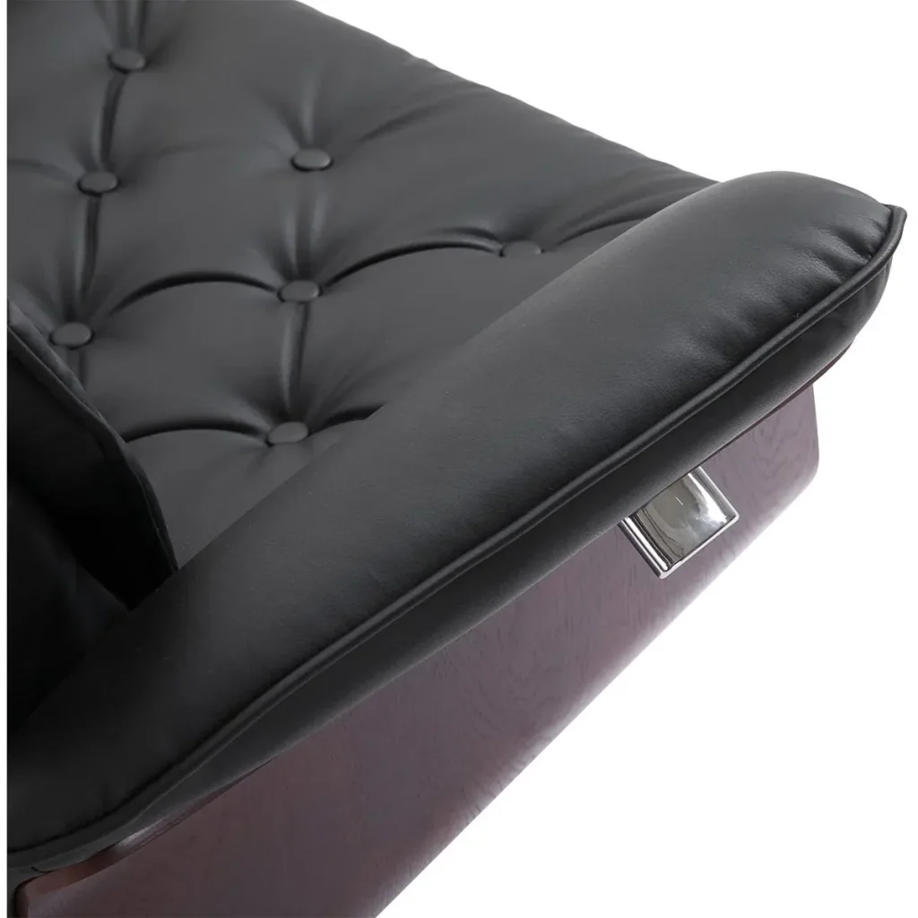 Chesterfield Sessel mit Hocker schwarz