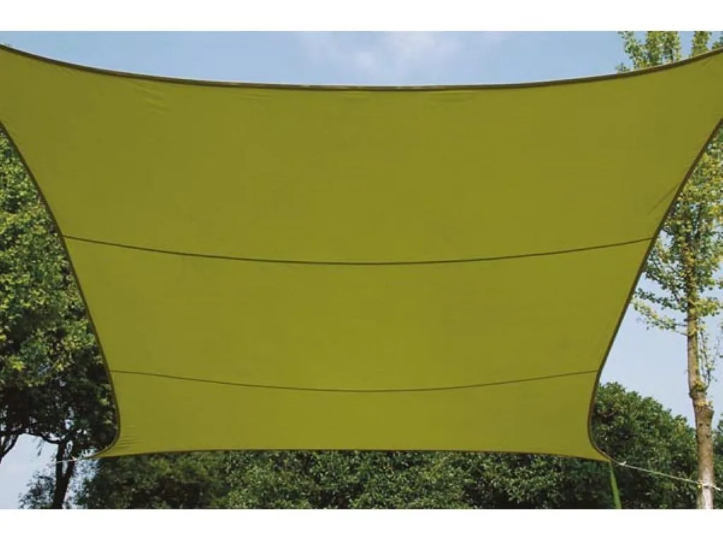 Sonnensegel 3.6 x 3.6 m, quadratisches Sonnensegel für Garten und Terrasse, wasserabweisendes Polyester 160 g/m², UV-Schutz 90%, atmungsaktives Sonnensegel mit Edelstahlringen, limettengrün