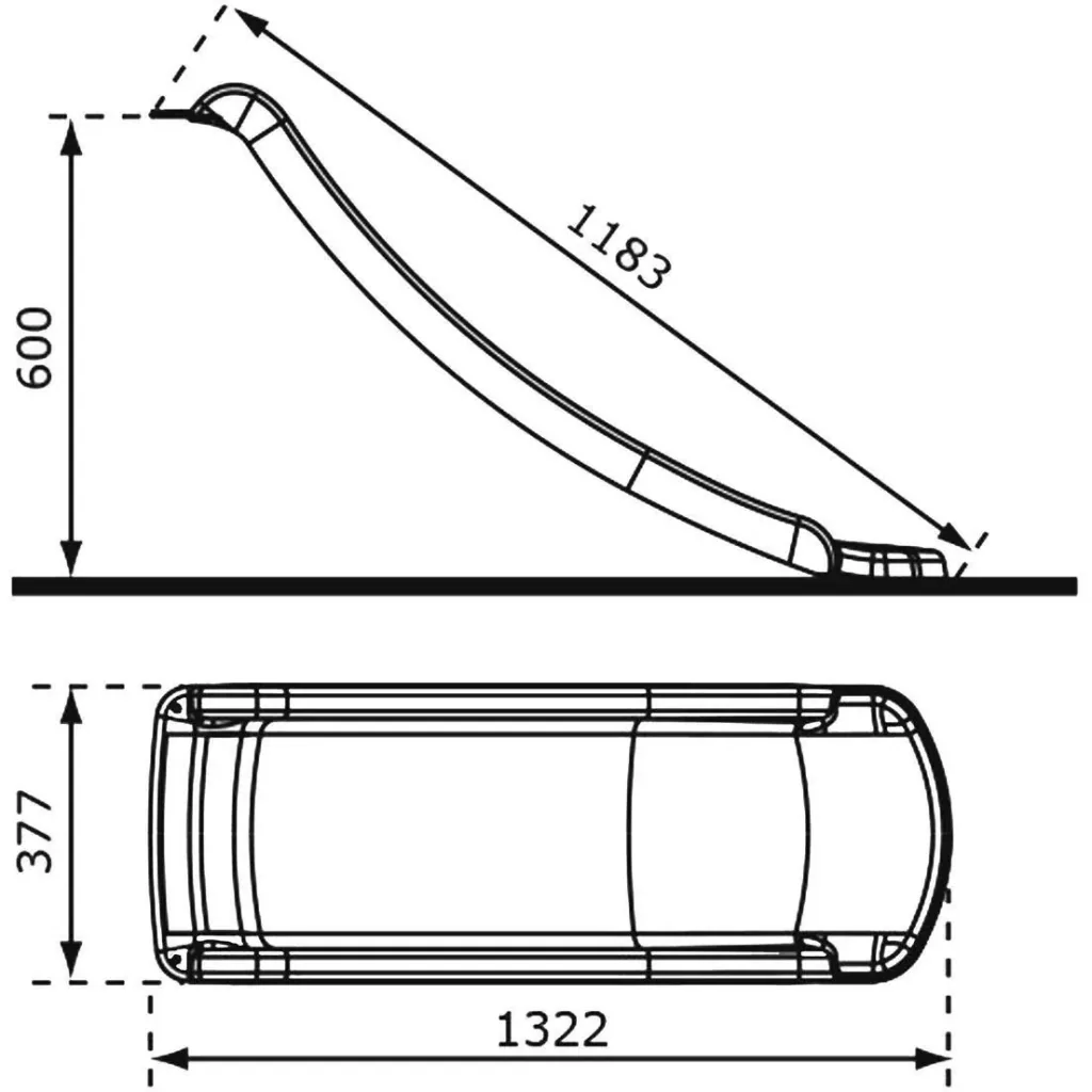 Sky120 Rutsche Lindgrün - 118 cm