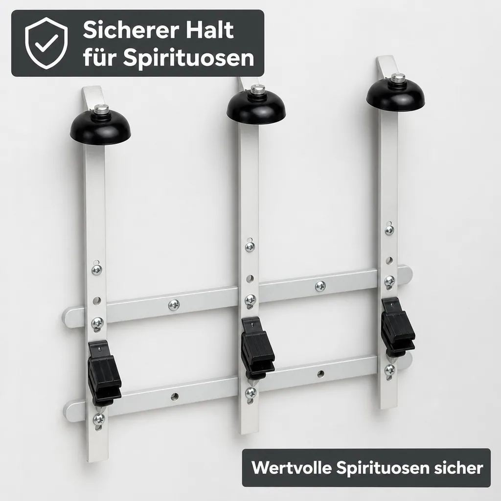Profi Wandhalter für 0,7 - 1,0L Flaschen - Wandhalterung für 2 Flaschen