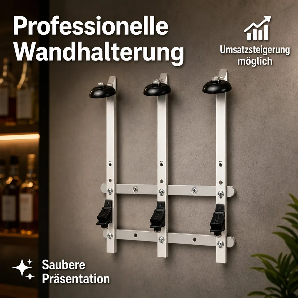 Profi Wandhalter für 0,7 - 1,0L Flaschen - Wandhalterung für 2 Flaschen