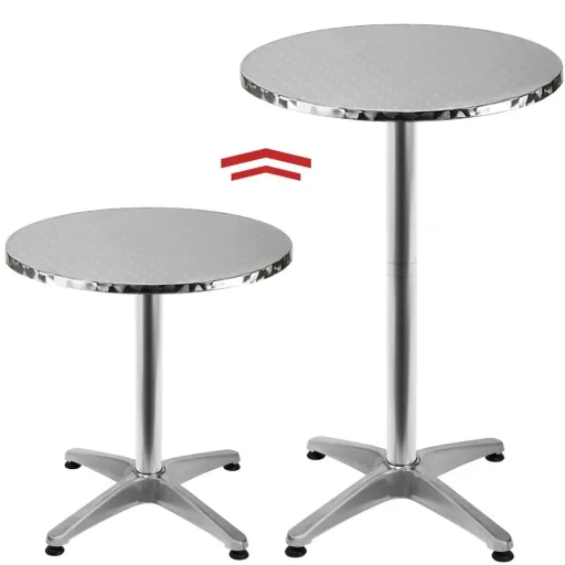 Tisch Aluminium Ø60cm in der Höhe verstellbar