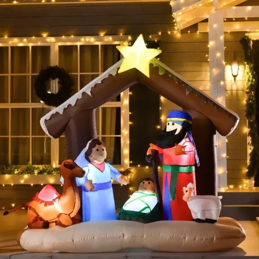 Aufblasbarer Weihnachtsbogen Bibel-Bogen von Jesus' Geburt Weihnachtsdekoration 1,8 m