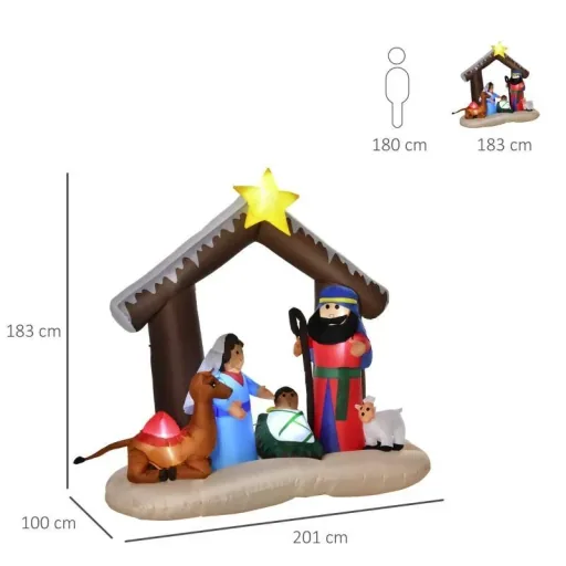 Aufblasbarer Weihnachtsbogen Bibel-Bogen von Jesus' Geburt Weihnachtsdekoration 1,8 m