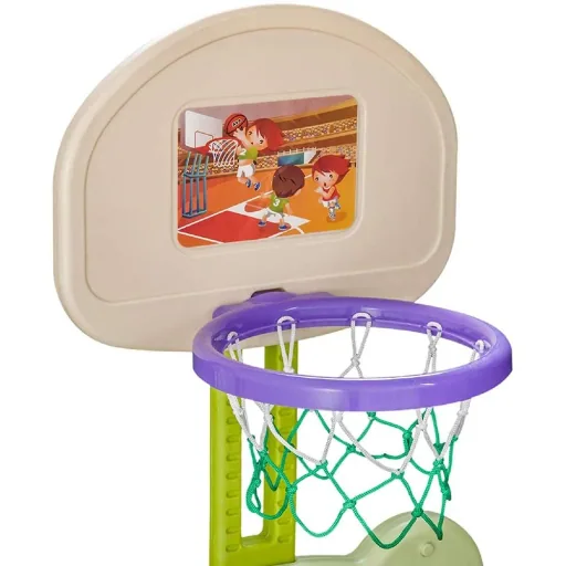 2 in 1 Fußball Basketball Basketballkorb Kinder Spielzeug Ball Grün L61 x B53 x H99 cm