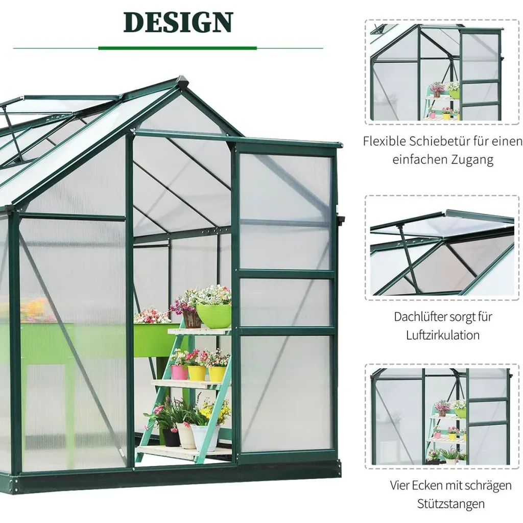 Gartenpavillon - Doppeldach - Dunkelgrau - 3 x 4 x 2,65 m