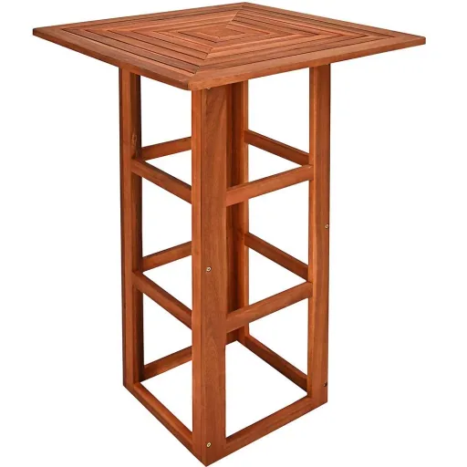 Stehtisch aus Akazienholz 75x75x110cm mit Schirmloch