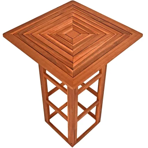 Stehtisch aus Akazienholz 75x75x110cm mit Schirmloch