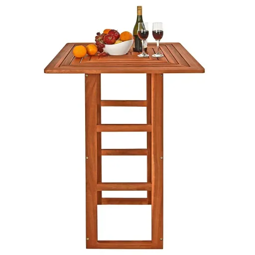 Stehtisch aus Akazienholz 75x75x110cm mit Schirmloch