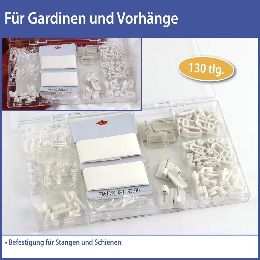 Gardinen-Zubehör-Set, 130-teilig