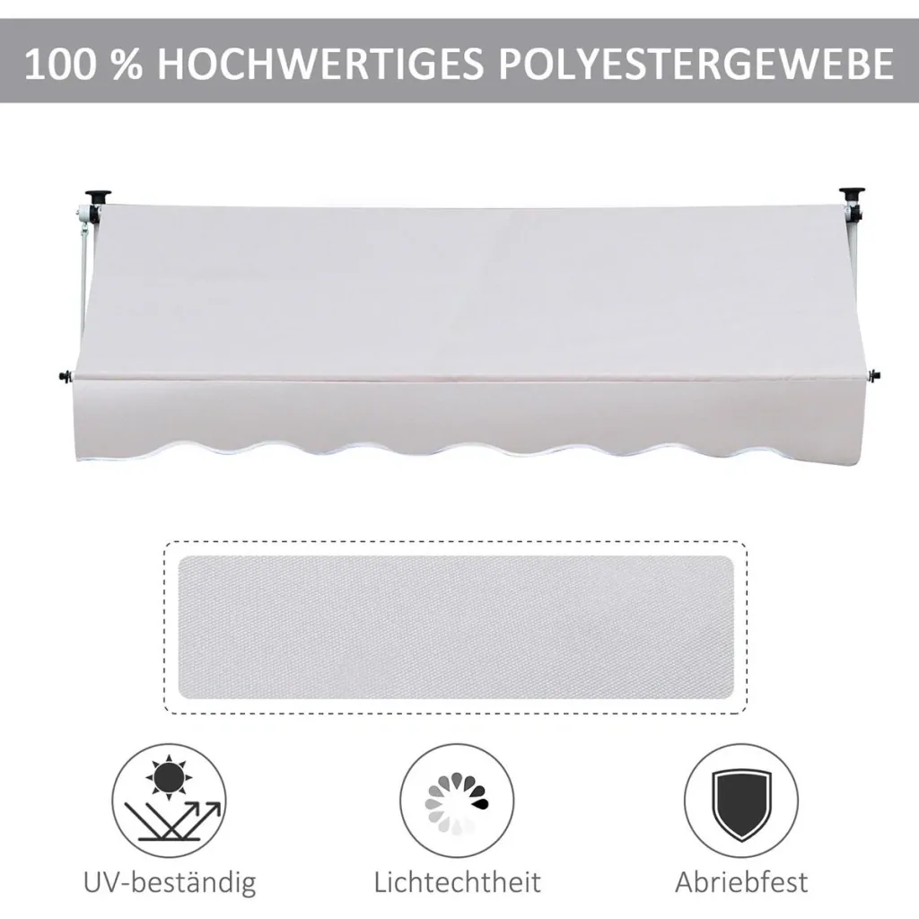 Markise mit Handkurbel cremeweiß