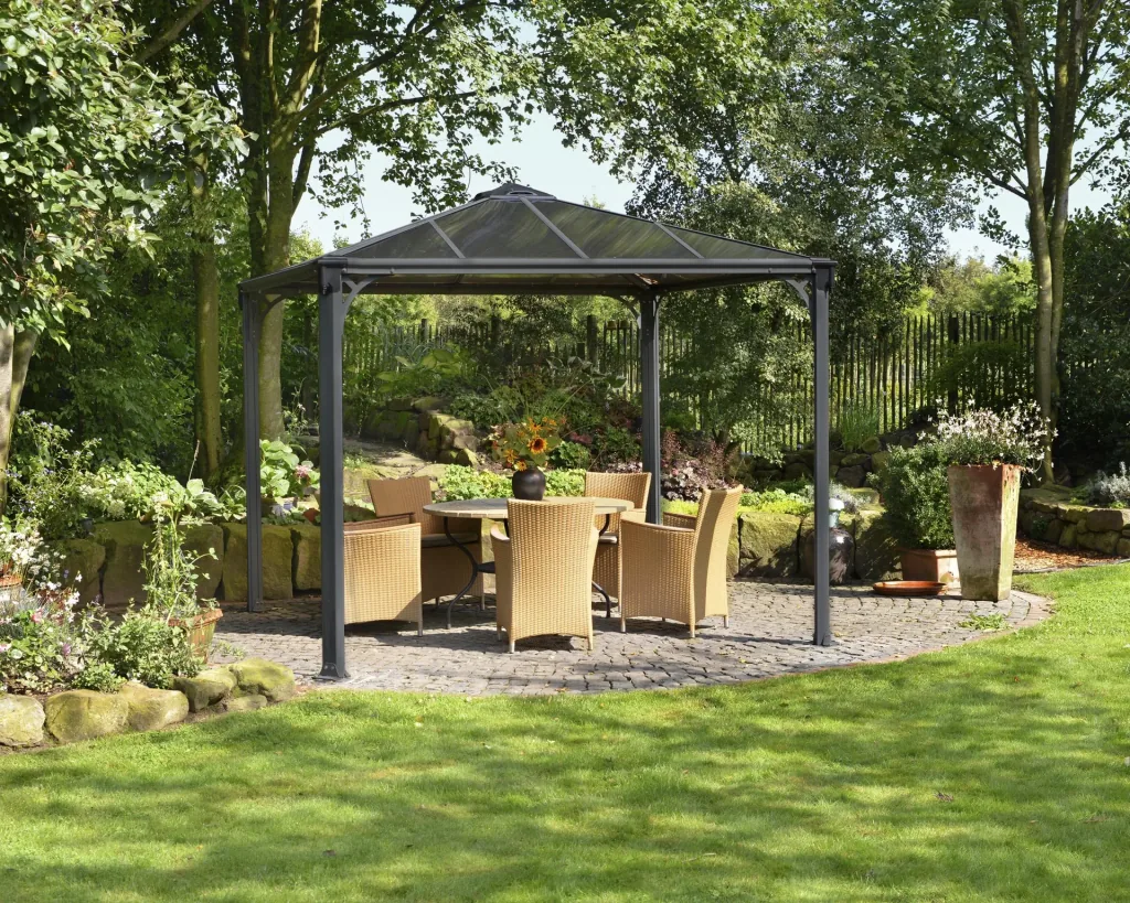 Pavillon „Palermo™ 3000“, Anthrazit, 295 x 295 x 276 cm