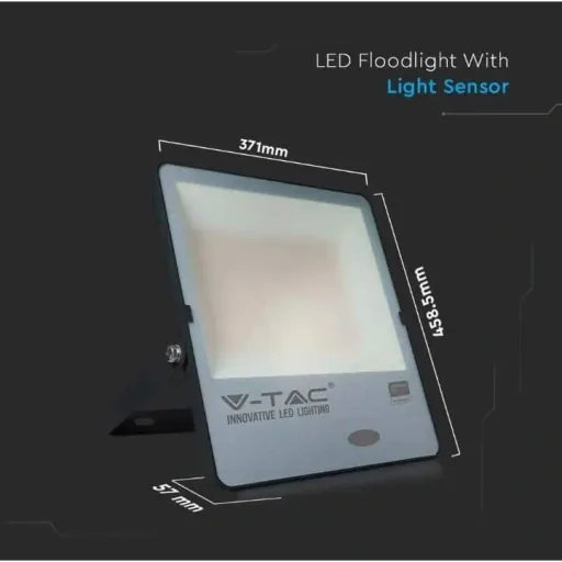 VT-272S LED-Scheinwerfer mit Tag/Nacht-Sensor - 200 W - 20000 Lm - 4000K - Schwarz