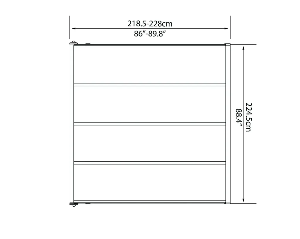 Palram Terrassenüberdachung Sierra 224,5×228×300 cm Grau – Aluminium mit Polycarbonat-Dach