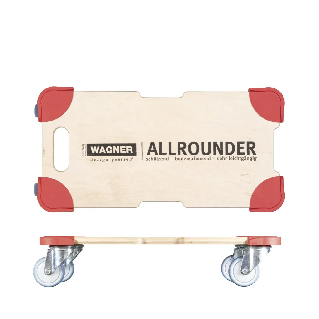Transporthilfe MM 1322, 59 x 29 x 11 cm, softe Rollen Ø 80 mm Kugellager, Kantenschutz Multiplex FSC®, Tragkraft 400 kg