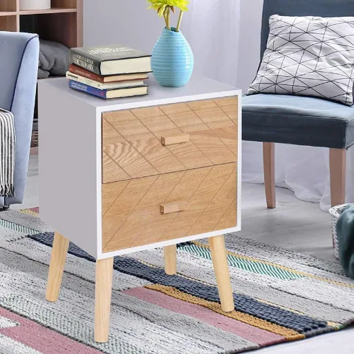 Nachtkommode mit 2 Schubladen
