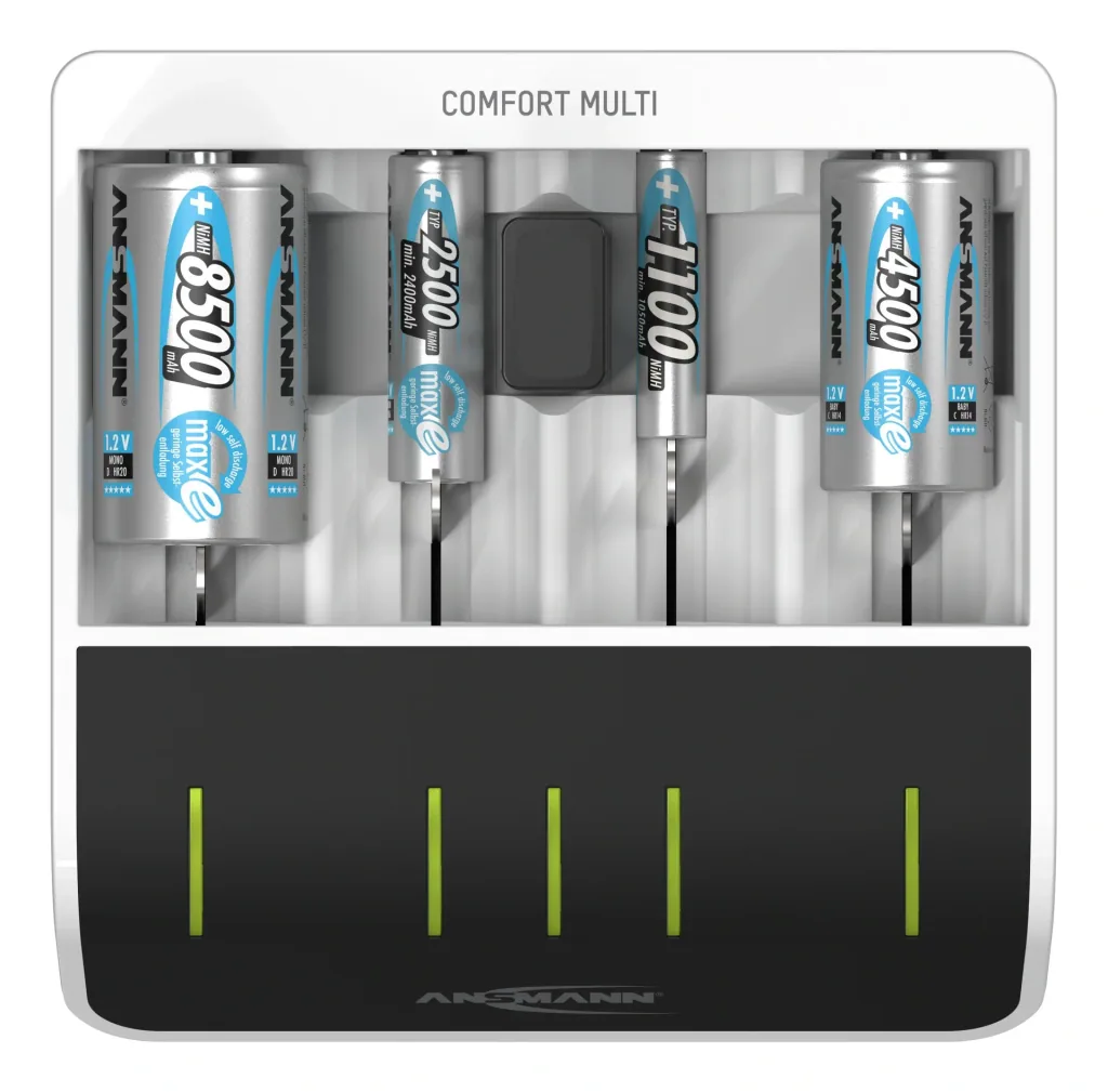 Ladegerät Comfort-Multi für NiMH Akkus- Mikrocontrollergesteuerte Ladung mit Einzelschachtüberwachung